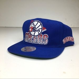 NEW Mitchell and Ness Philadelphia 76ers Vintage HWC Side Patch Snapback Hat